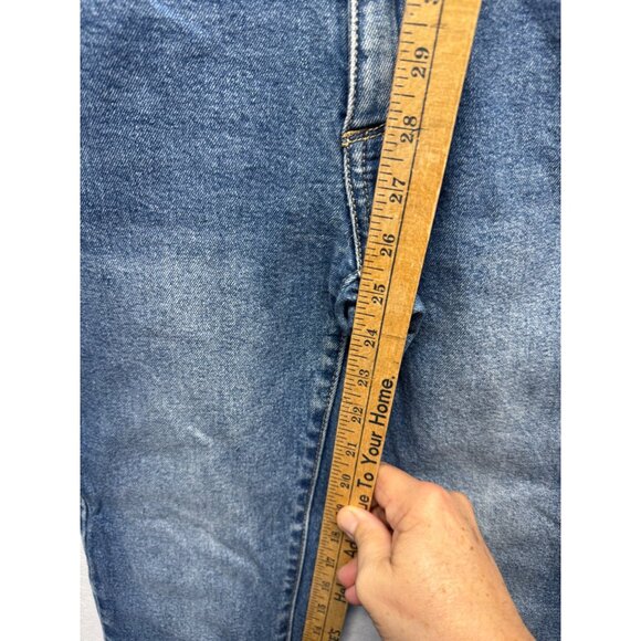 Cotton On 91 Womens Mid-Rise Blue Denim Jeans Size 2 Distressed Hem Casual - Picture 6 of 10